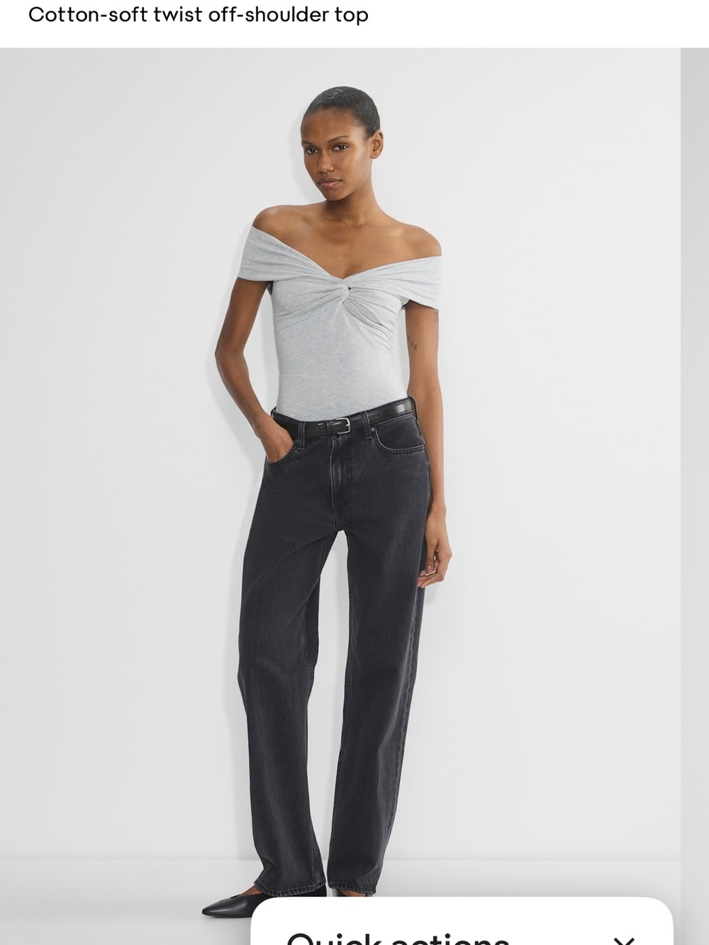 Cotton-soft twist off-shoulder top - Picture 2 of 3